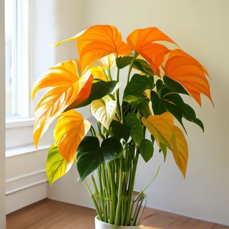 Philodendron Prince of Orange with colorful tropical foliage